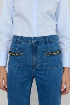 Jeans flare cropped
