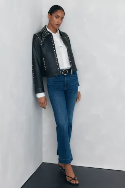 Jeans push up flare cropped