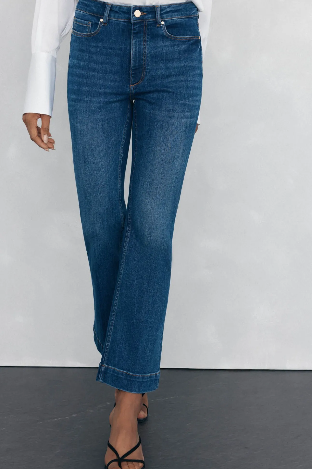 Jeans push up flare cropped