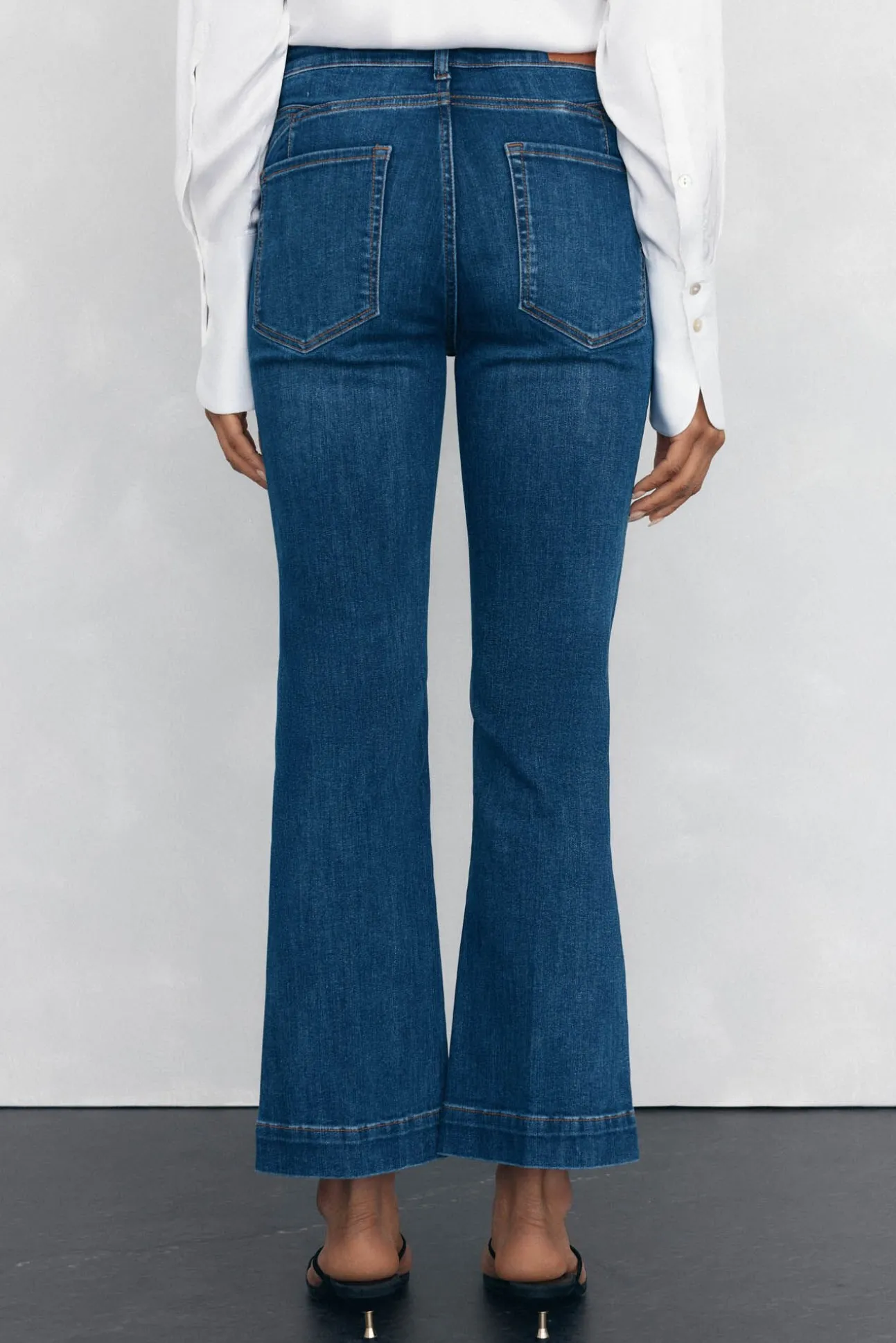 Jeans push up flare cropped