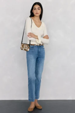 Jeans push up flare cropped
