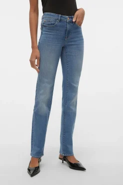 Jeans recto tiro alto