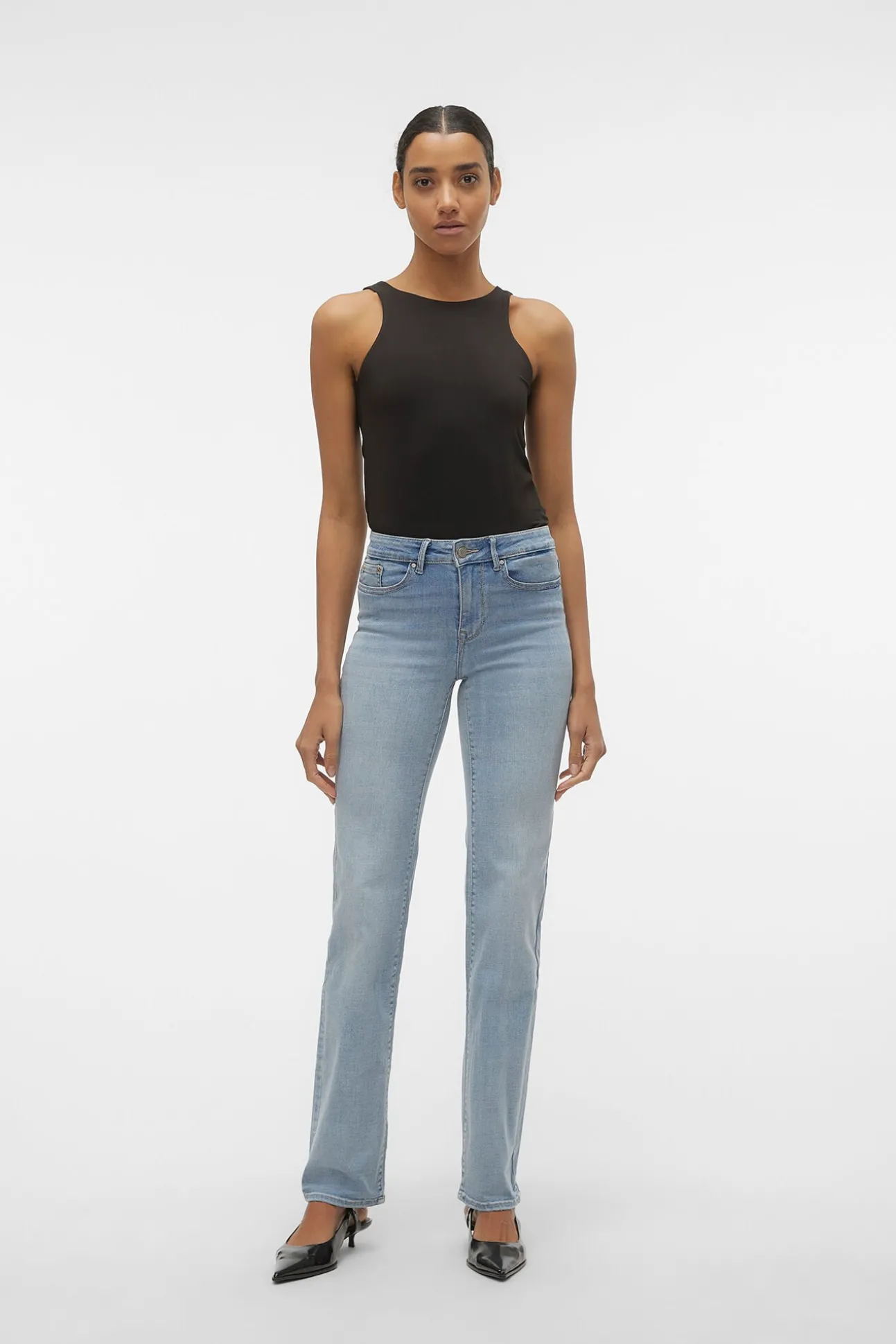 Jeans rectos tiro alto