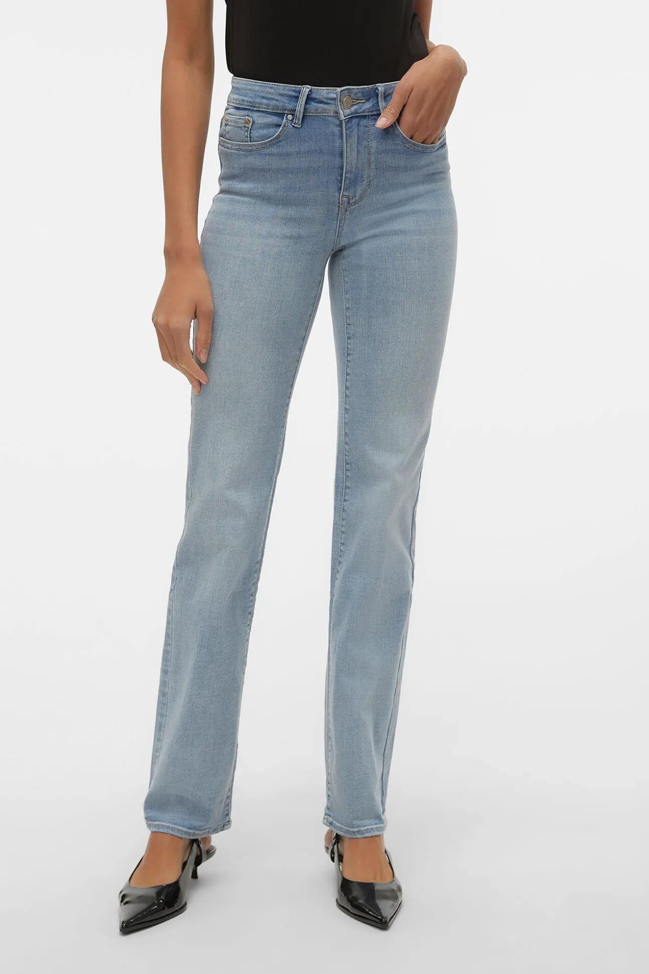 Jeans rectos tiro alto