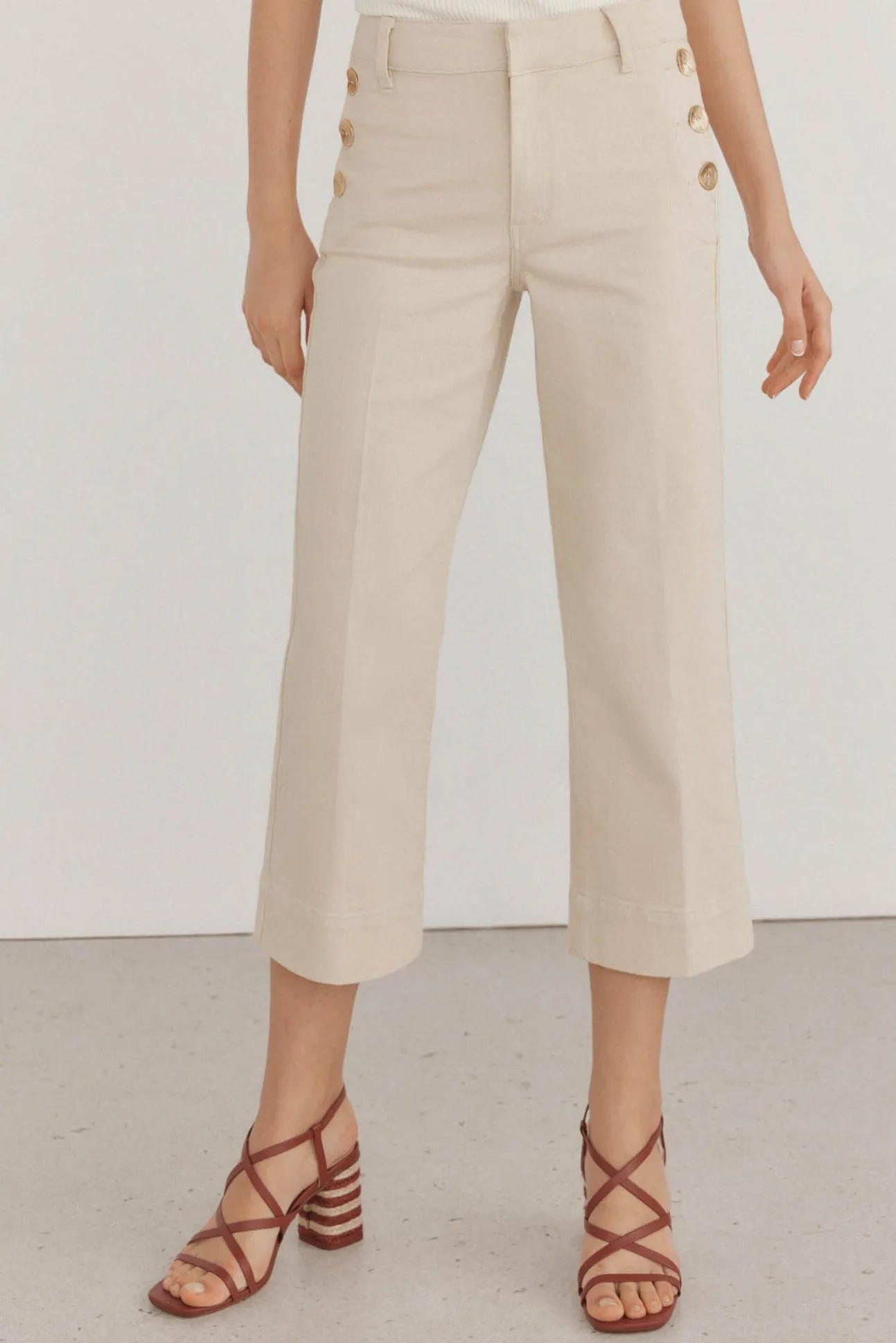 Jeans wide leg cropped