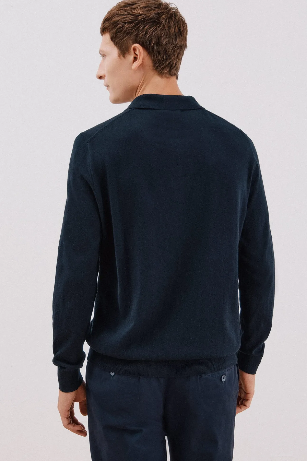 Jersey algodón cashmere cuello polo