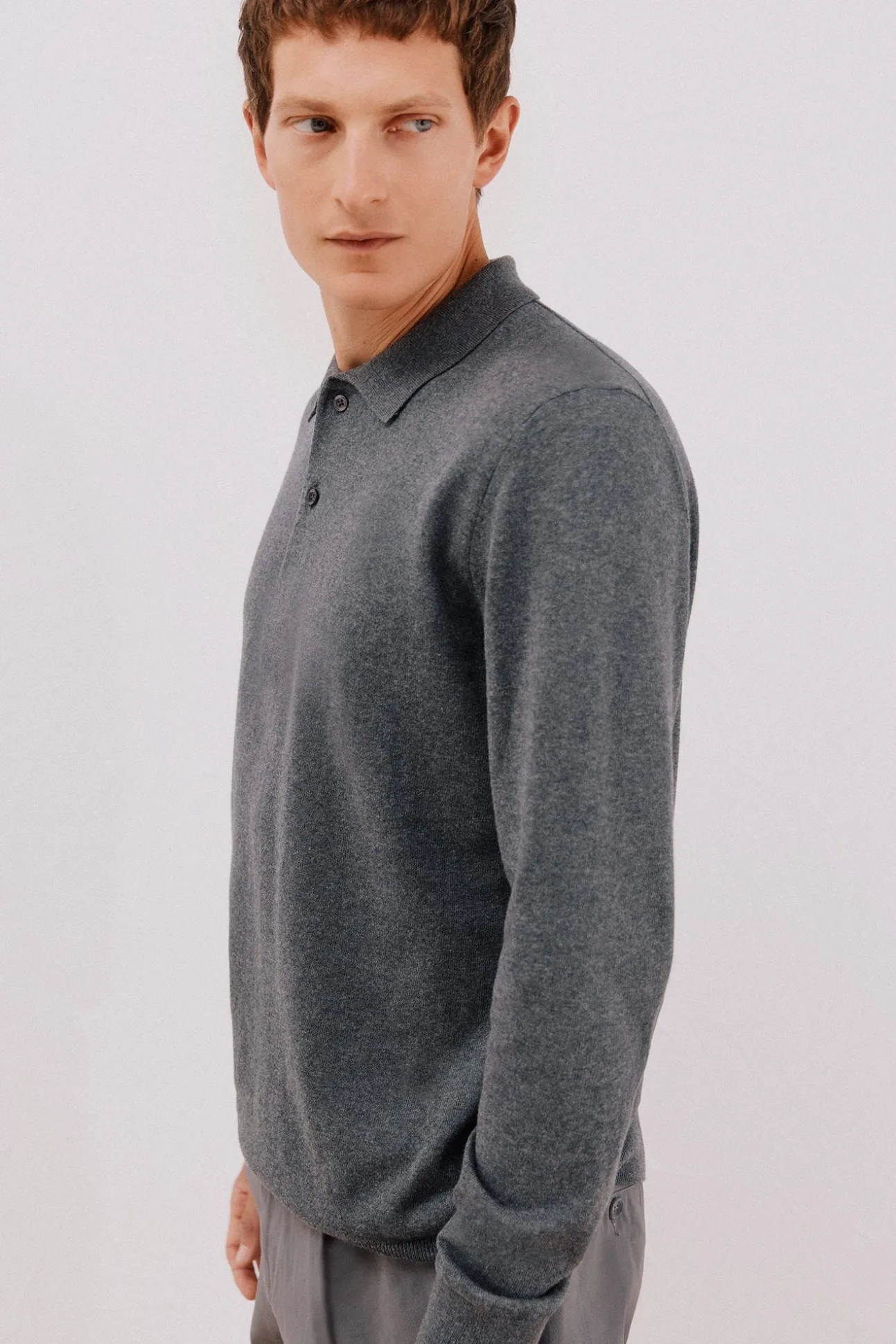 Jersey algodón cashmere cuello polo