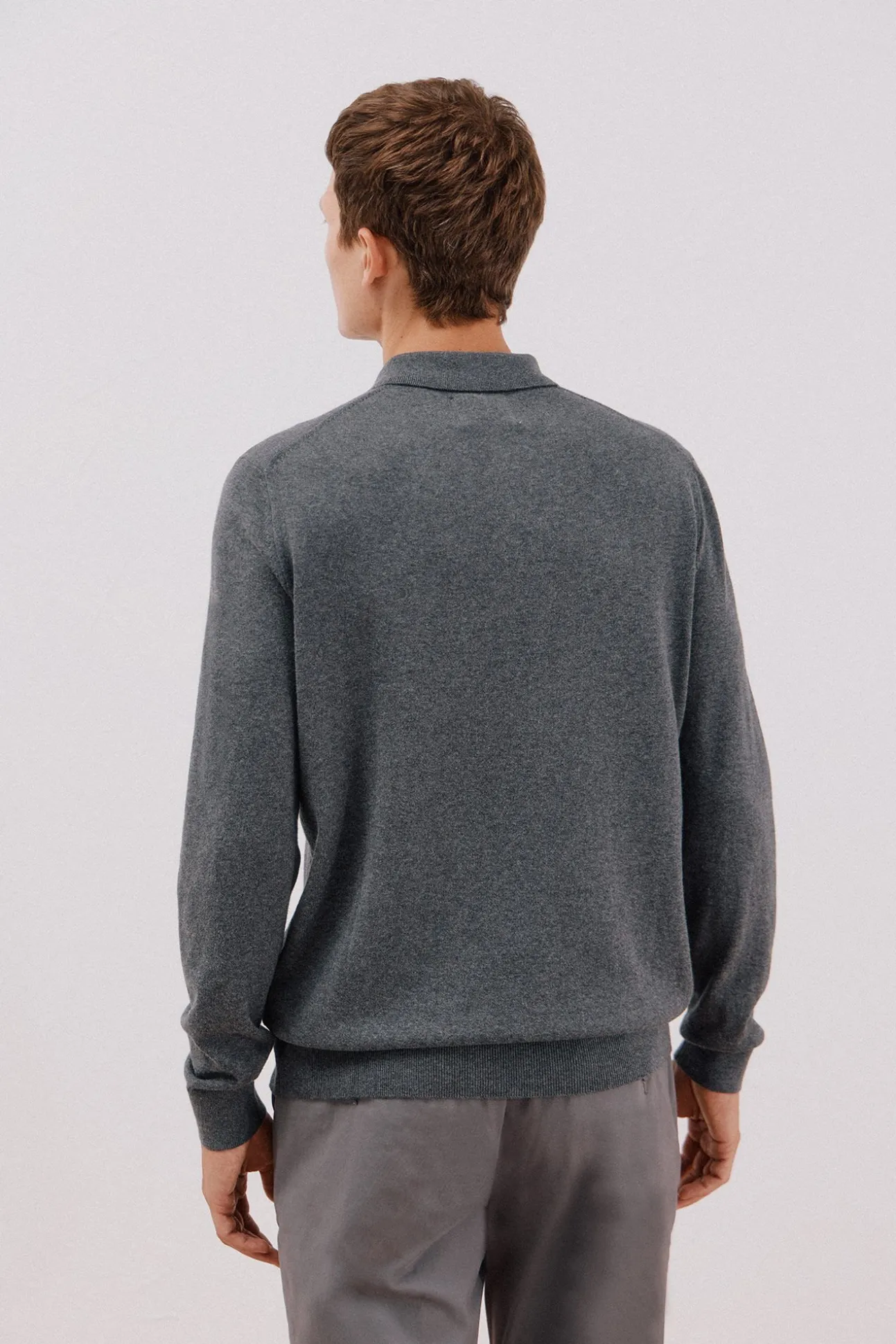 Jersey algodón cashmere cuello polo