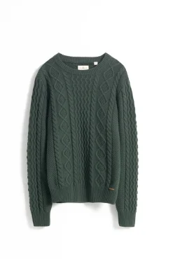 Jersey aran cuello redondo