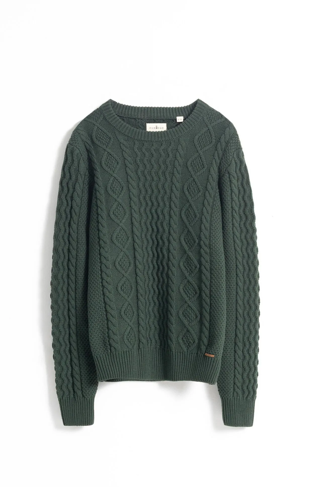 Jersey aran cuello redondo