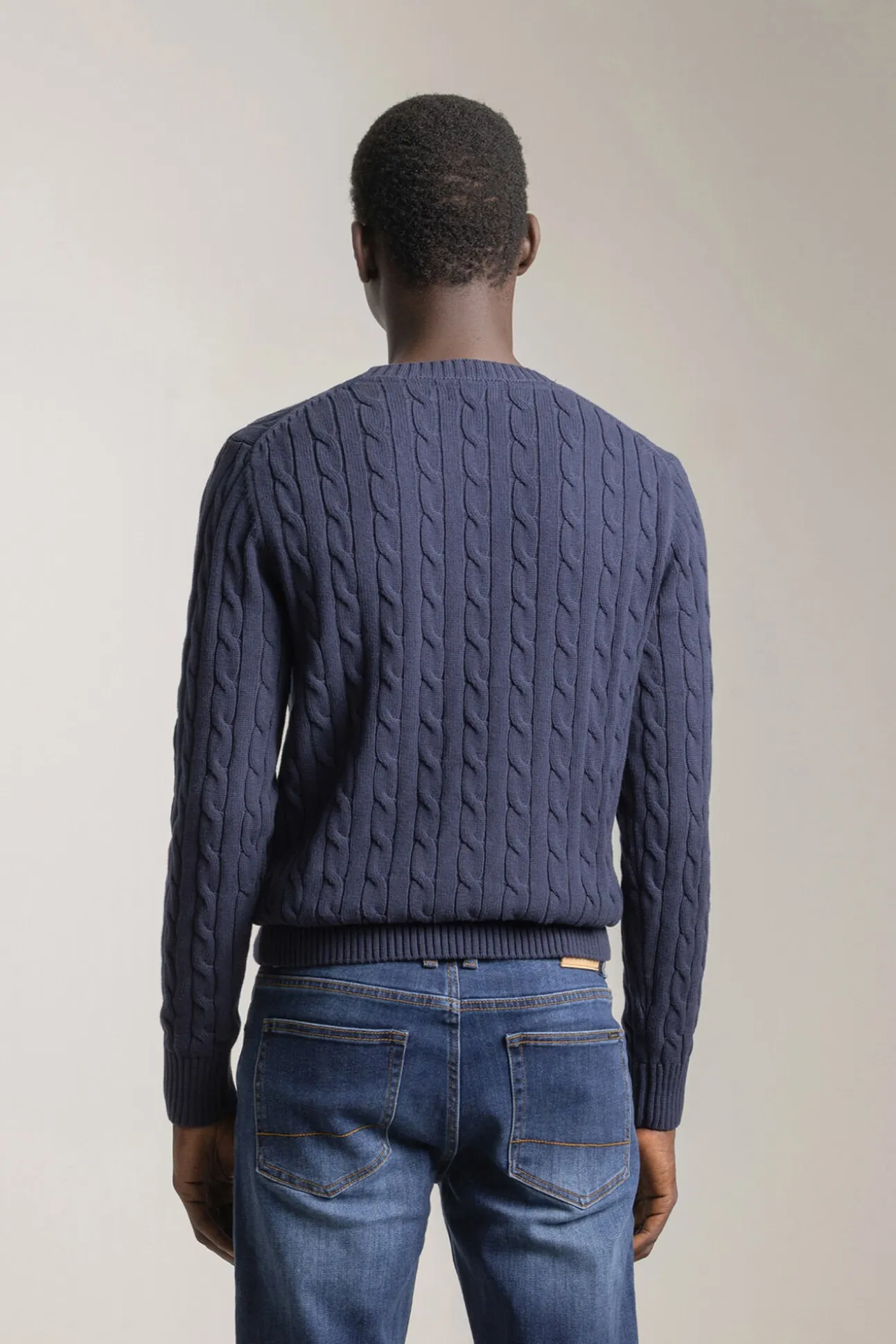 Jersey cable knit algodón