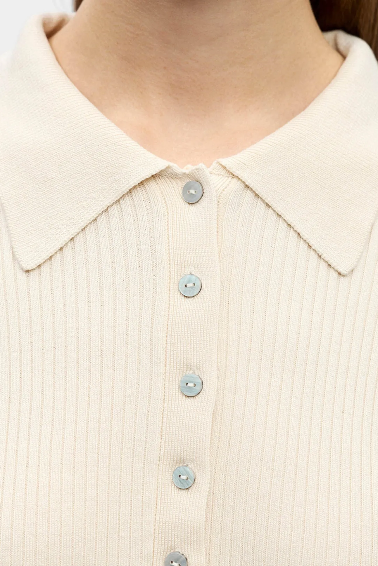 Jersey canalé cuello polo
