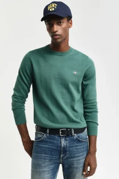 Jersey clásico de algodón con cuello redondo