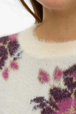 Jersey con estampado en relieve de manga larga