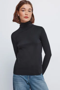 Jersey cuello alto botones puños