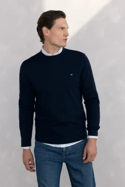 Jersey cuello caja lana merino y cashmere