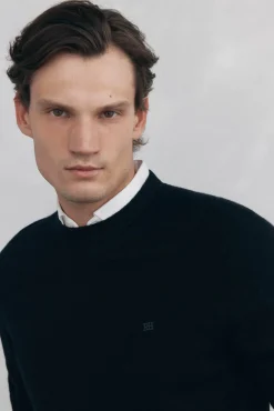 Jersey cuello caja lana merino y cashmere