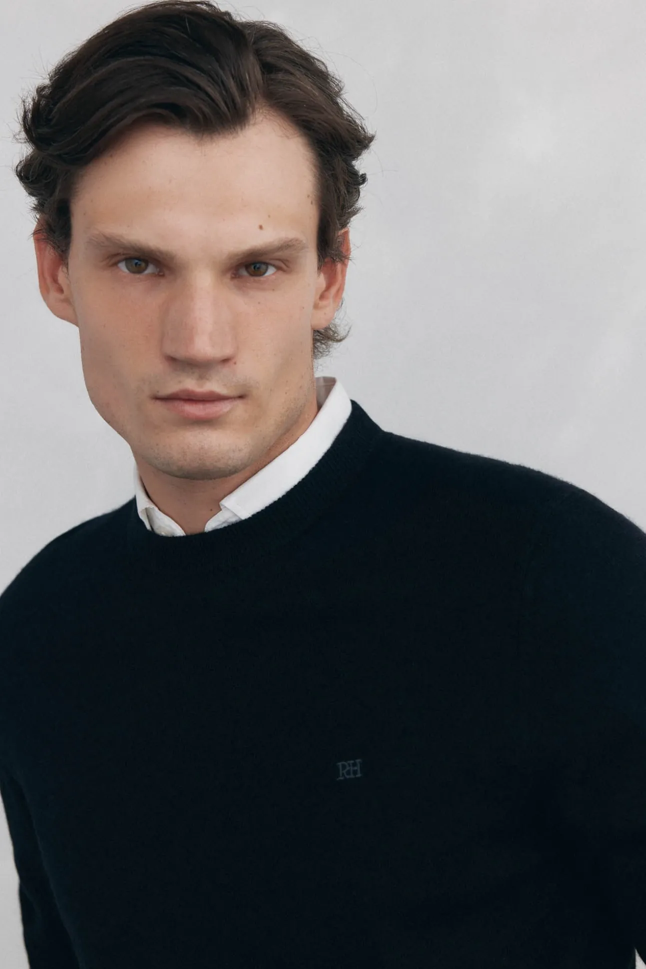 Jersey cuello caja lana merino y cashmere