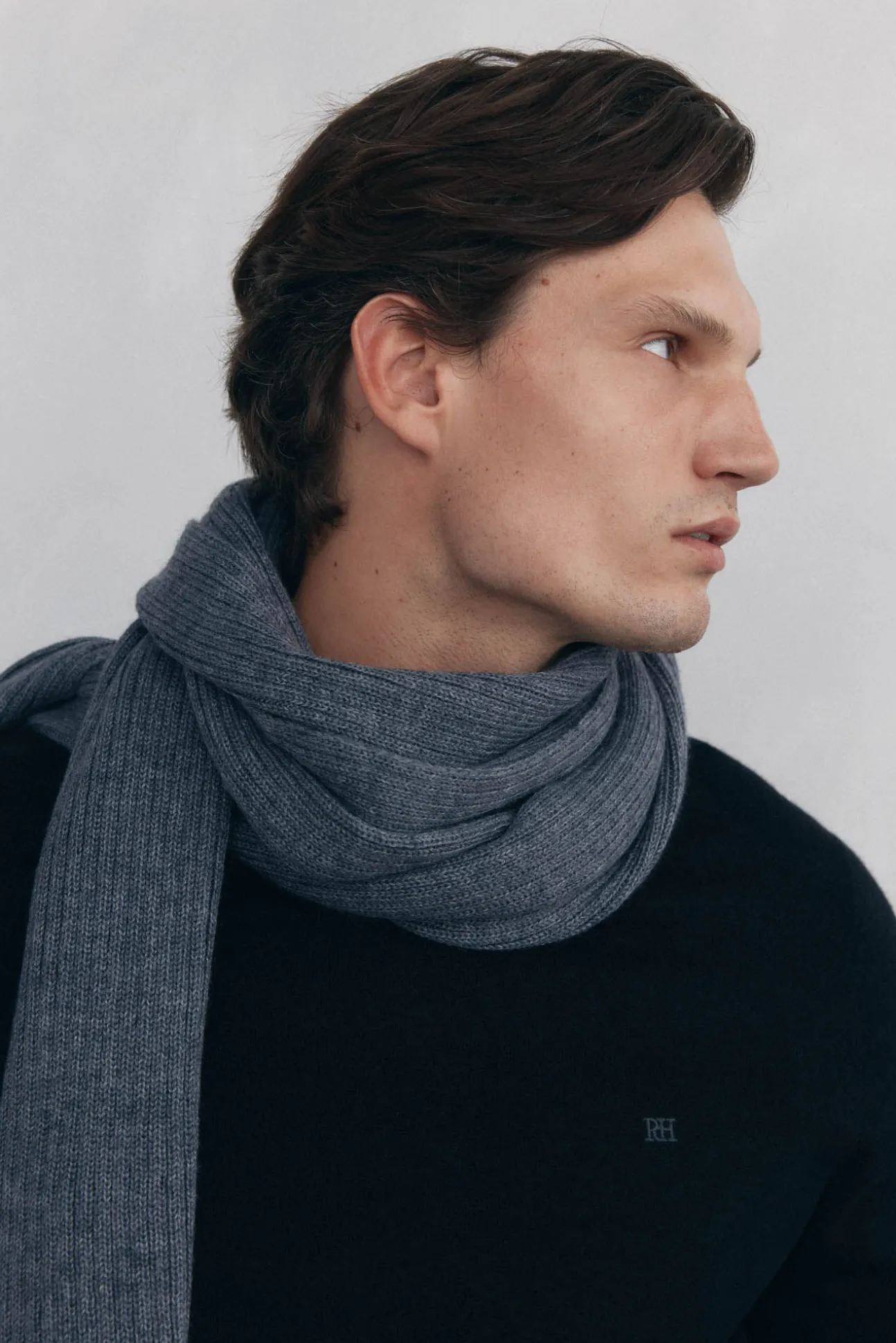 Jersey cuello caja lana merino y cashmere