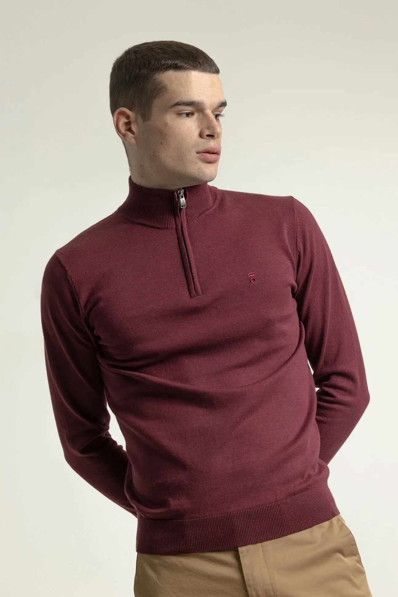 Jersey cuello mock cremallera