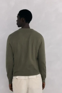 Jersey cuello pico lana merino y cashmere