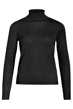 Jersey de cuello alto con viscosa