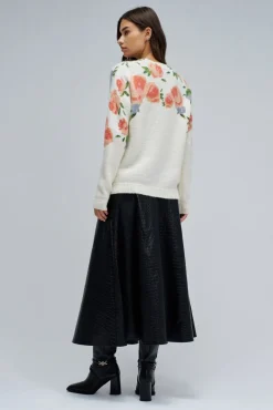 Jersey de lana y mohair con estampado floral