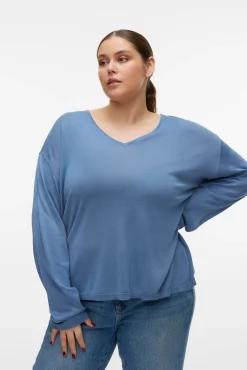 Jersey de manga larga y cuello pico Curve