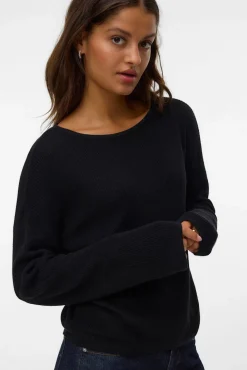 Jersey de punto fino con cuello barco