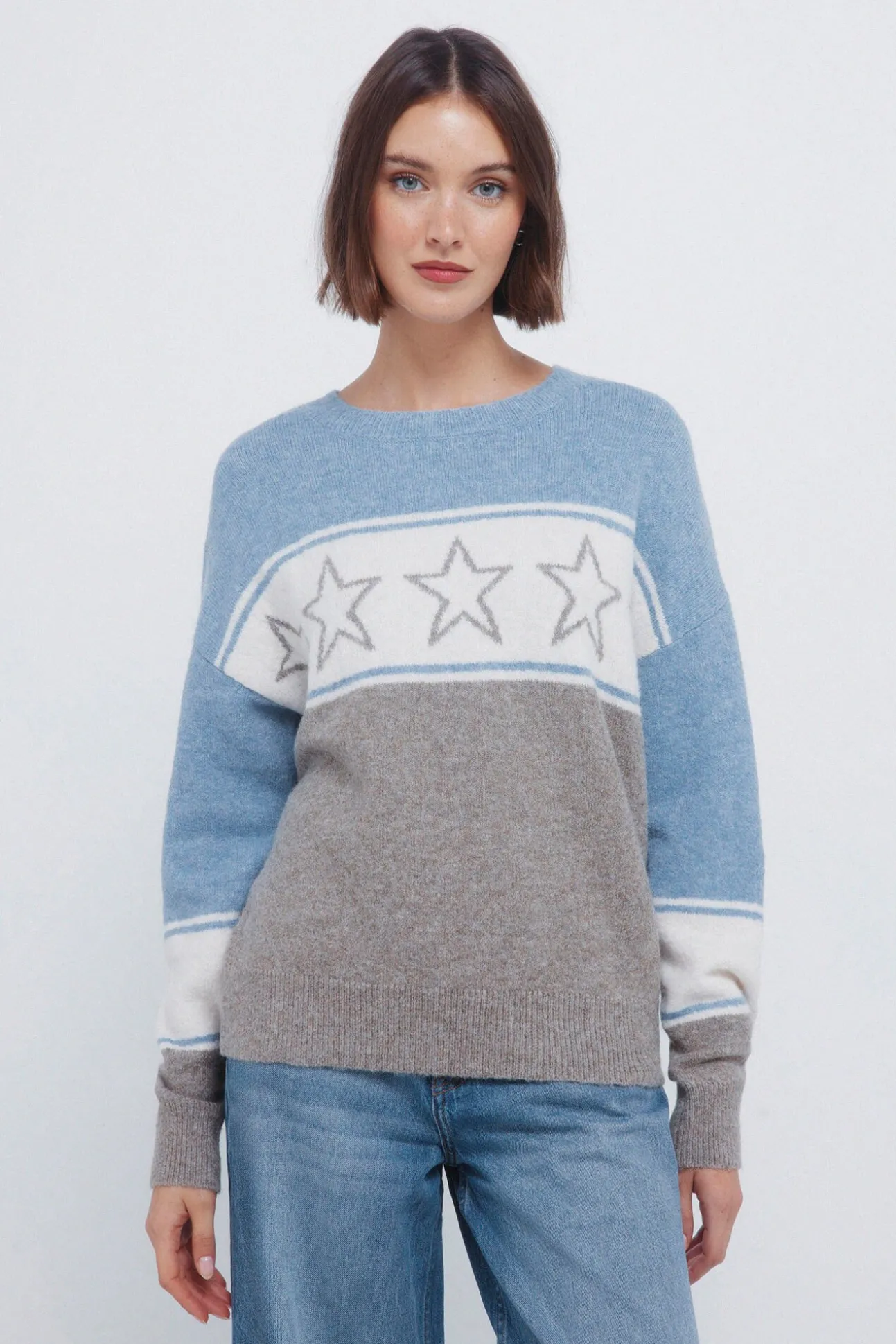 Jersey intarsia estrellas