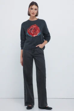 Jersey intarsia rosa