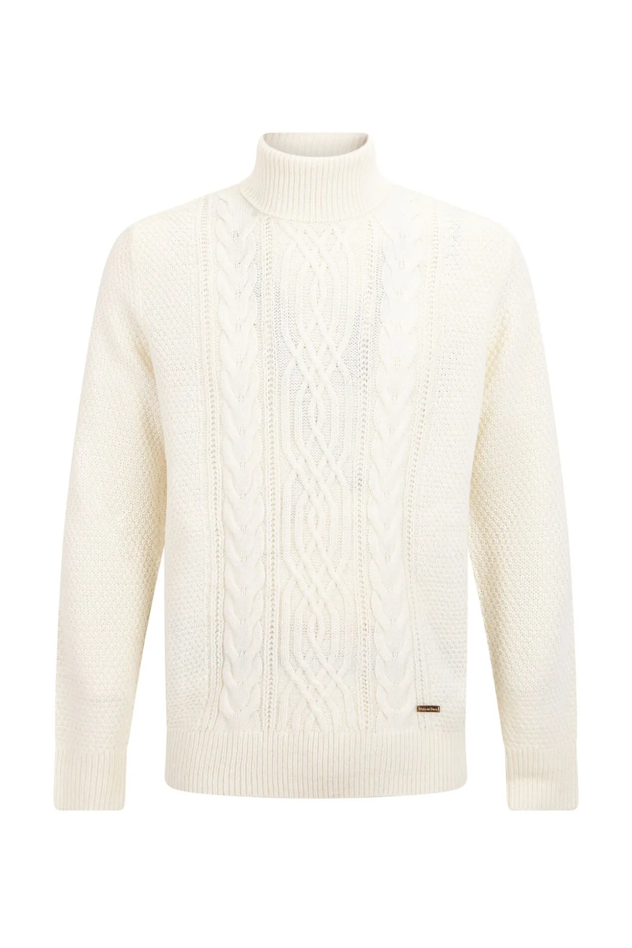 Jersey lana cables cuello alto