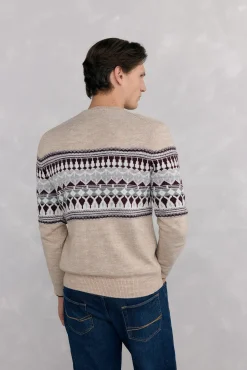 Jersey navidad con lana y alpaca cuello caja