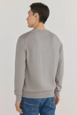Jersey punto fino algodón premium cuello pico