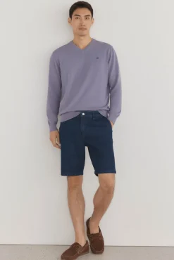 Jersey punto fino algodón premium cuello pico