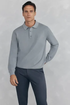 Jersey punto fino cuello polo estructura