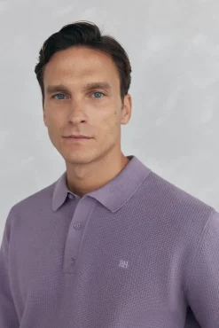 Jersey punto fino cuello polo estructura