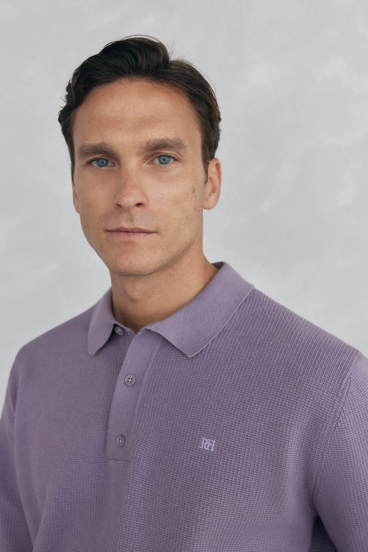 Jersey punto fino cuello polo estructura