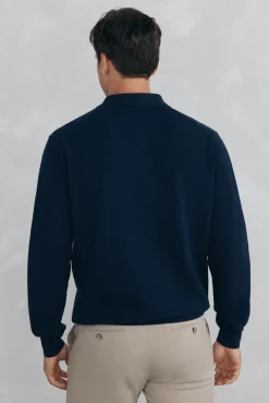 Jersey punto fino cuello polo estructura