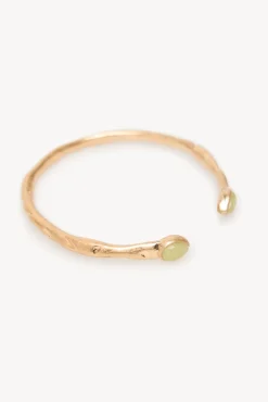 Leslie. Brazalete piedra bañado en oro