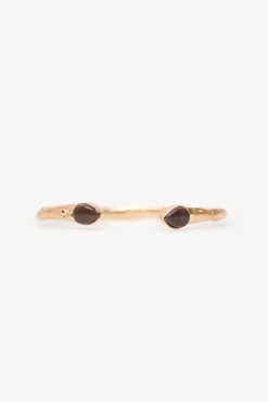 Leslie. Brazalete piedra bañado en oro