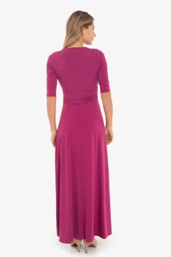 Maxi vestido nudo frontal