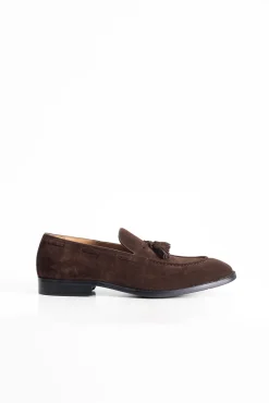 Mocasín borlas serraje piel