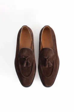 Mocasín borlas serraje piel