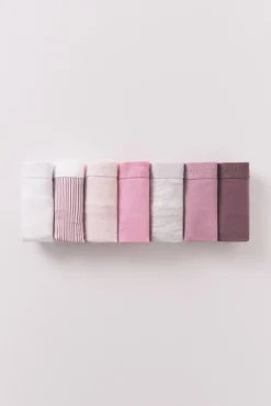 Pack 7 tangas algodón estampado rosa