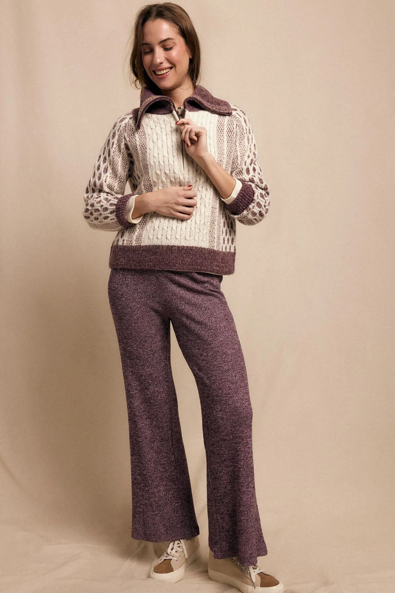 Pantalón ancho de punto