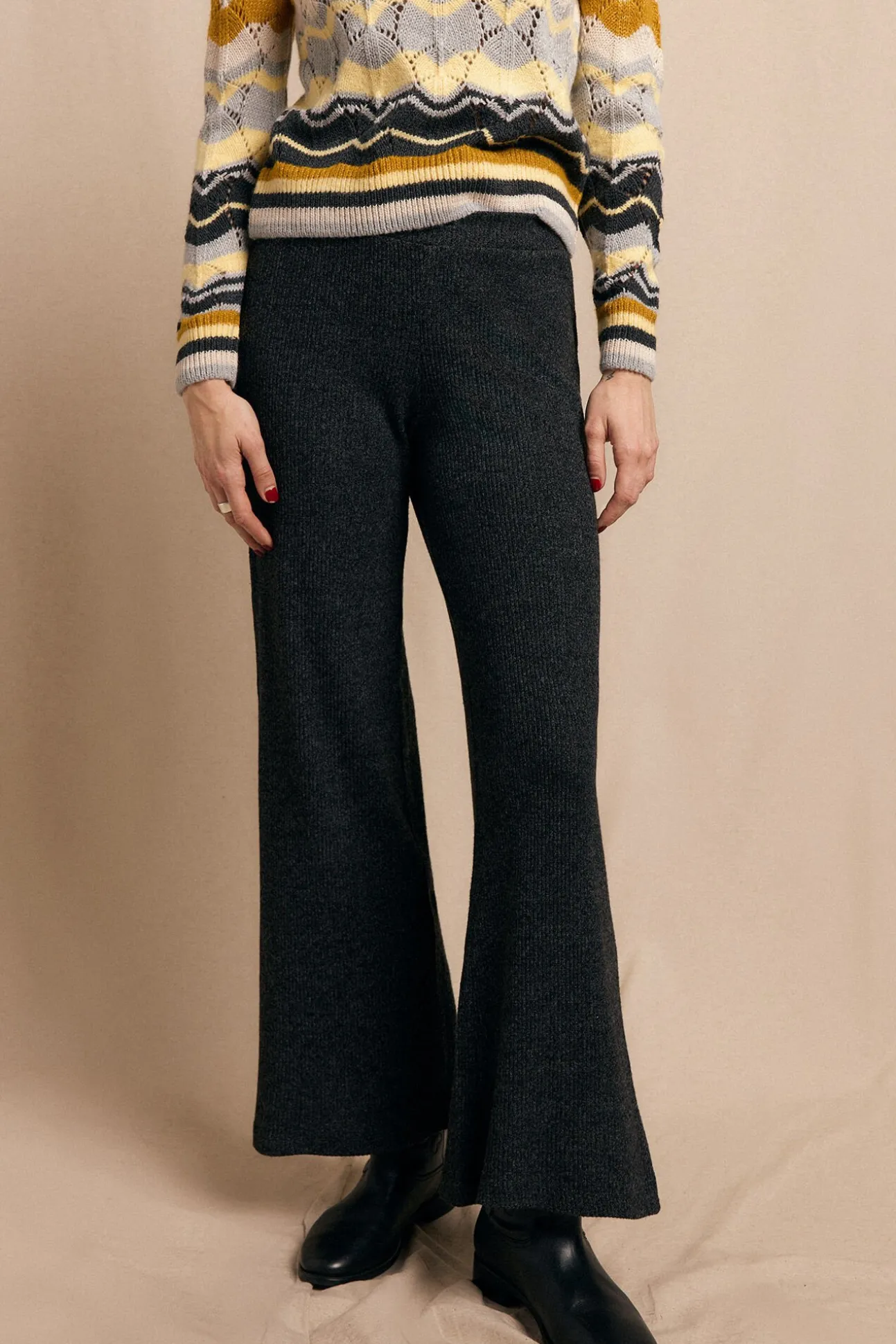 Pantalón ancho de punto