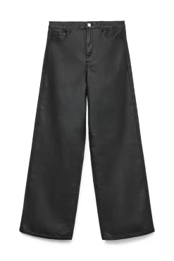 Pantalón ancho efecto piel