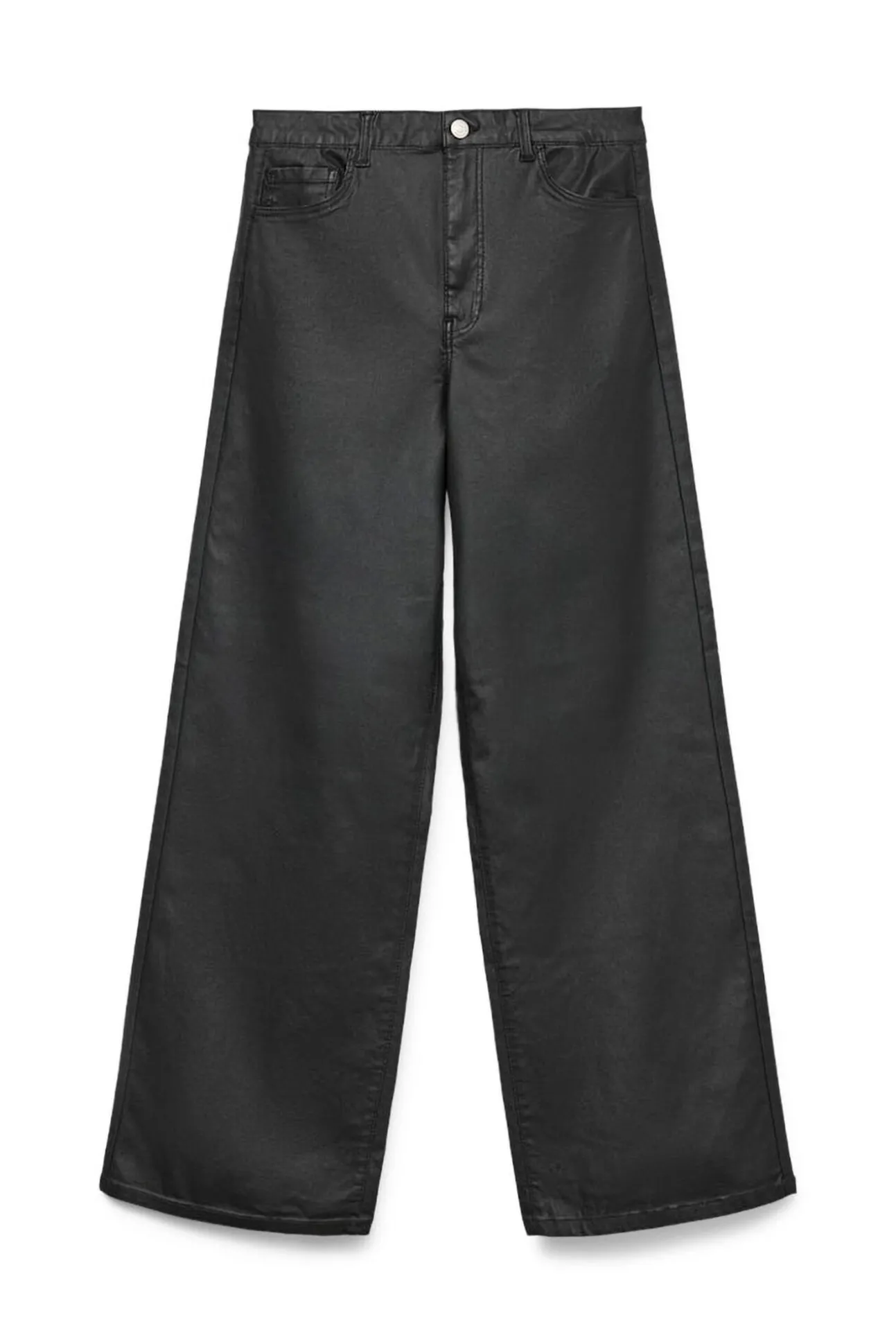 Pantalón ancho efecto piel
