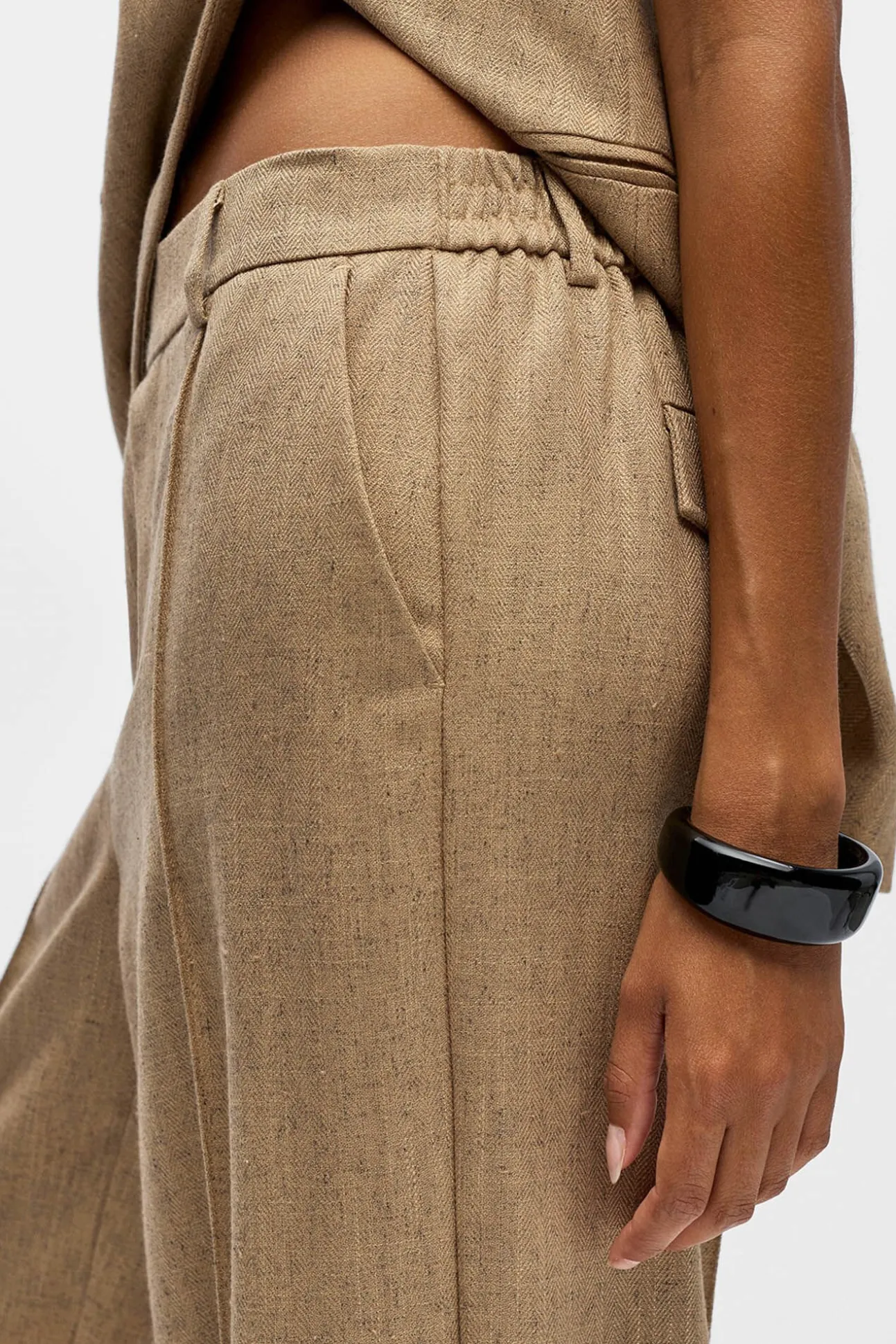 Pantalón ancho tweed